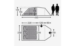 Kampa Mersea 3 Campingzelt Mit Stangen Für 3 Personen 430 X 230 X 125 Cm -Dometic || Outwell || High Peak Verkäufe 601015 4392247